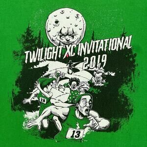 NIKE Twilight XC Graphic Tee Sz M Clown Moon Horror Spooky‎ Streetwear Marathon